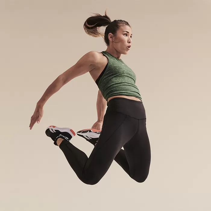 athletic woman jumping