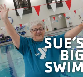Sue's Big Swim Event Graphic