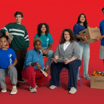 group of volunteers in a studio