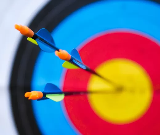 arrows hitting a bullseye