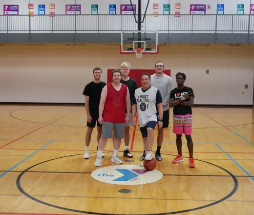 group of friends basketball players